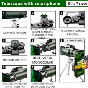 Telescopio Monocular para móvil 80x100